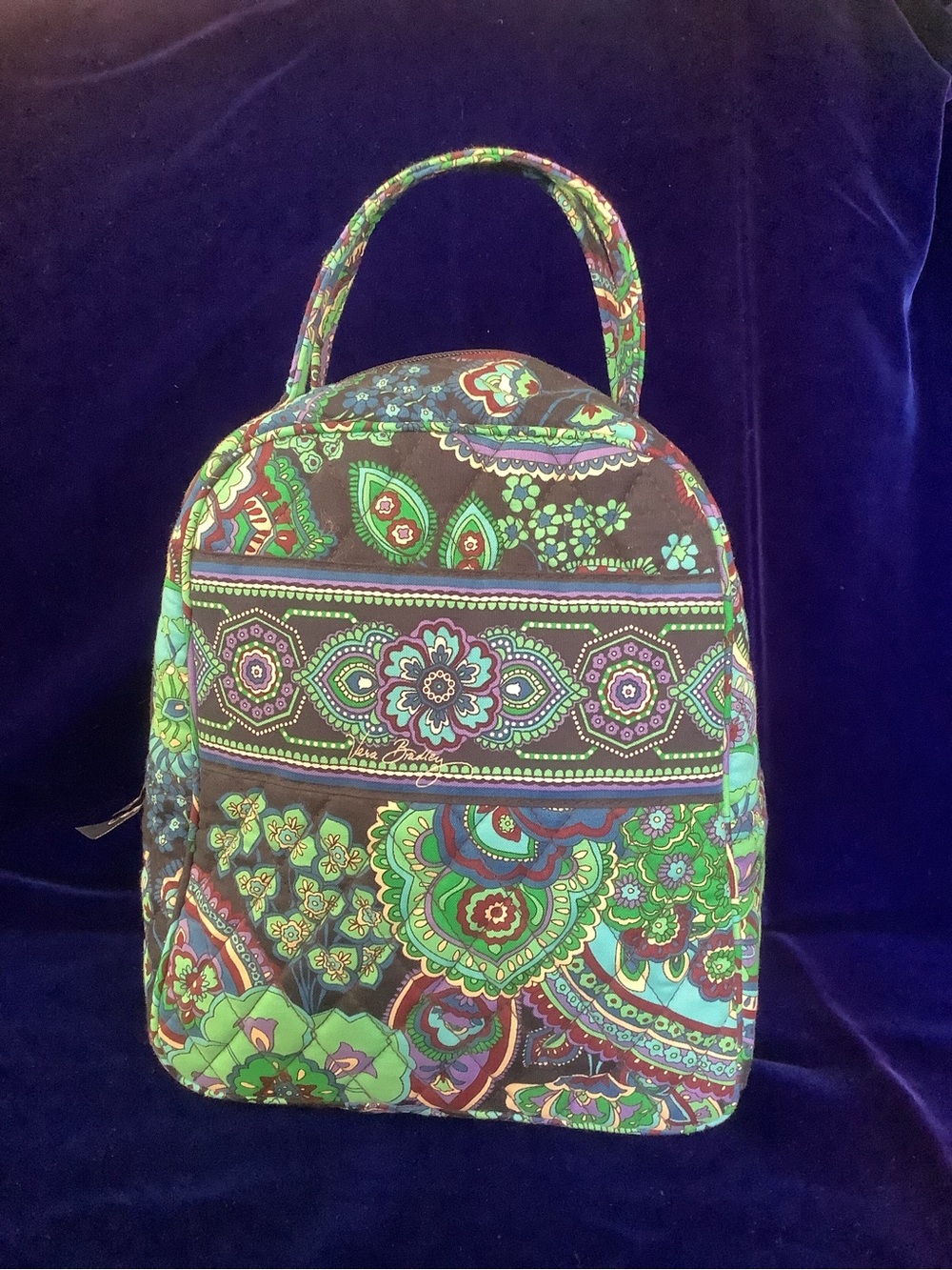 Vera Bradley Green Multi Quilted Floral Lunchbox